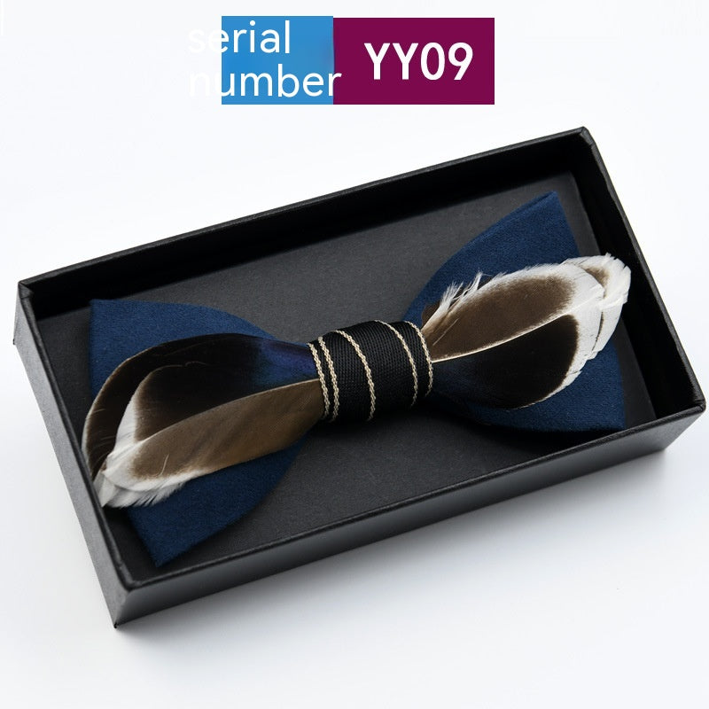 Men's Suit Feather Bow Tie