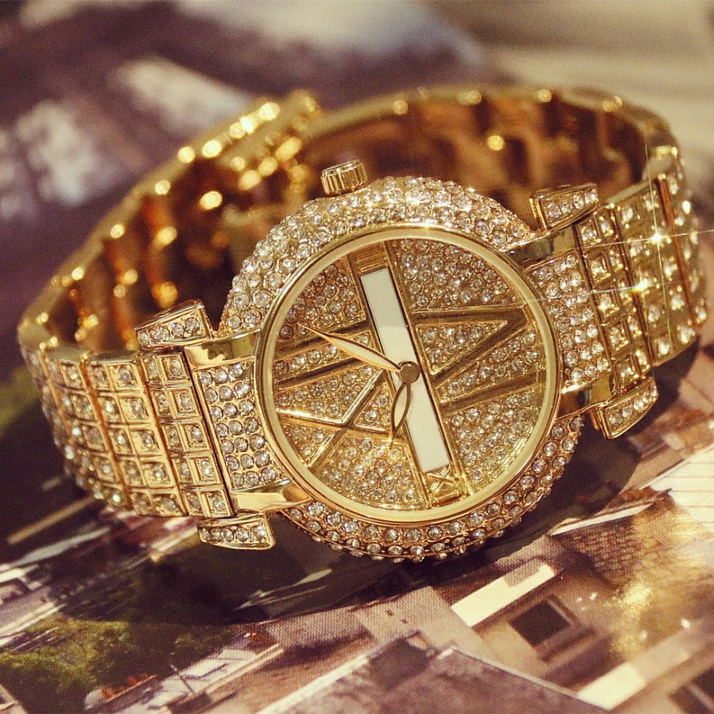 Diamond Women Watches Fashion Brand Stainless Steel Bracelet