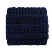 Women Headwrap Ponytail Beanies Hat Winter Warm Ear Warmer Head Wrap Casual Crochet Turban Hats Female Soft Knit Woolen Caps