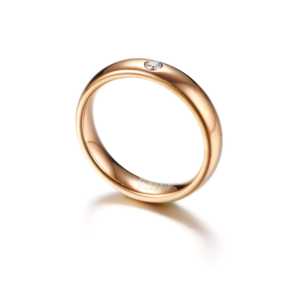Rose Color Gold Tungsten Carbide Couple Ring For Men Women CZ Engagement Wedding Ring Valentine's Day Jewelry
