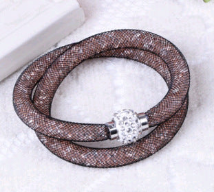 Mesh crystal bracelet