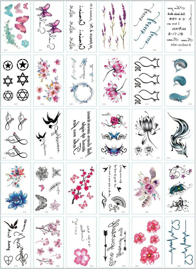 Small letter waterproof tattoo stickers