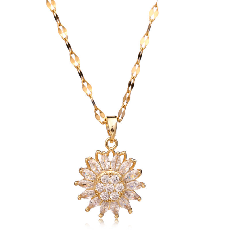 Double-layer Rotatable Sunflower SUNFLOWER Necklace