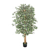 6FT Artificial Ficus Tree Tall Faux Plant With Black Pot For Indoor Decor