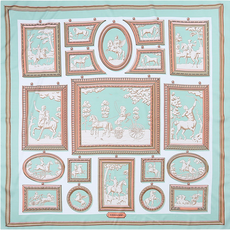 Carriage twill silk scarf