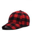 Black Red Check Peak Baseball Hat