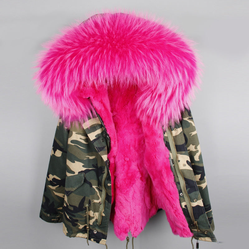 Loose short fur coat