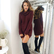 knitted dress loose turtleneck sweater blouse