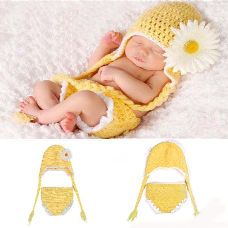 Wool knitted baby photo dress