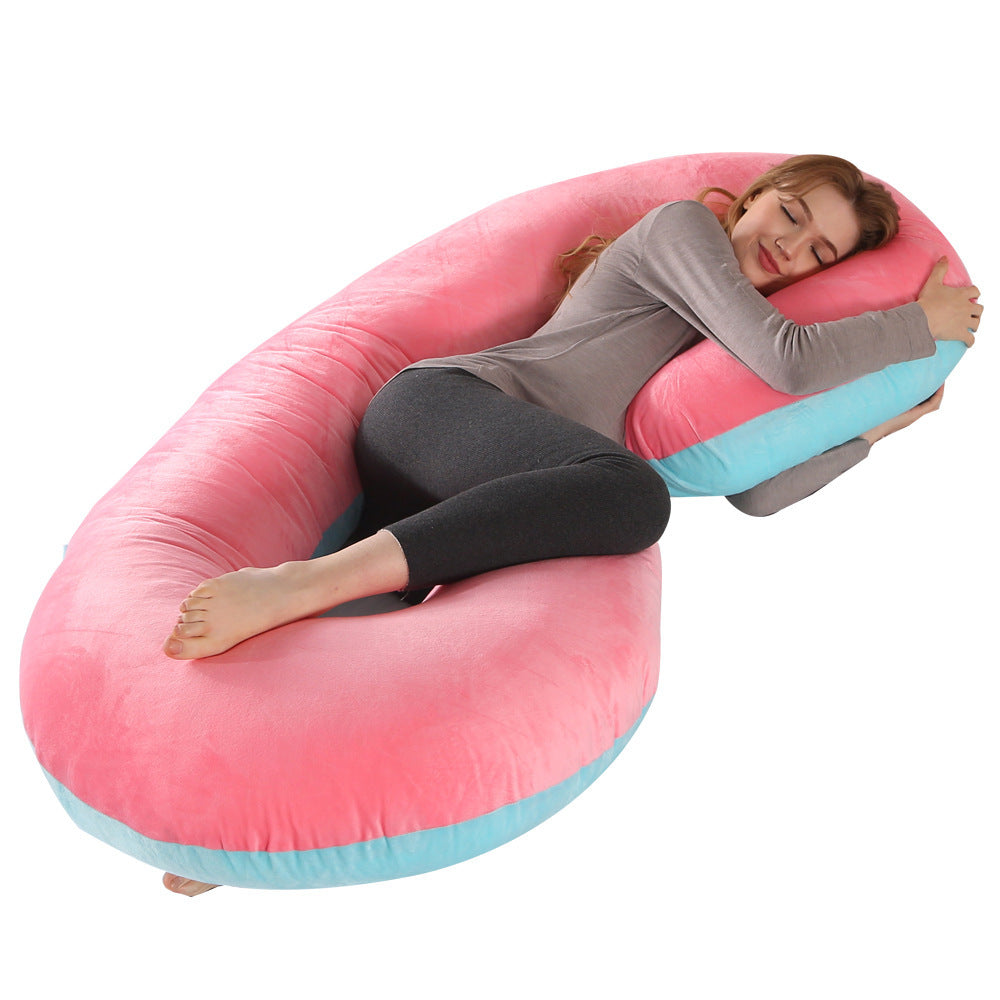 Crystal Velvet C-type Pregnancy Pillow For Sleeping On The Side