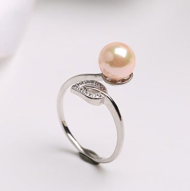 Pearl Ring women''s single opening adjustable ring