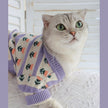 Retro Purple Flower Sweater Cute Pet Cat Dog Autumn And Winter Knitted Clothes