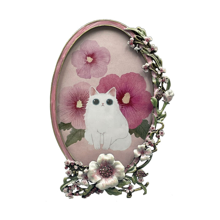 Creative Enamel Colored Metal Photo Frame With Flower And Bird Photo Frame