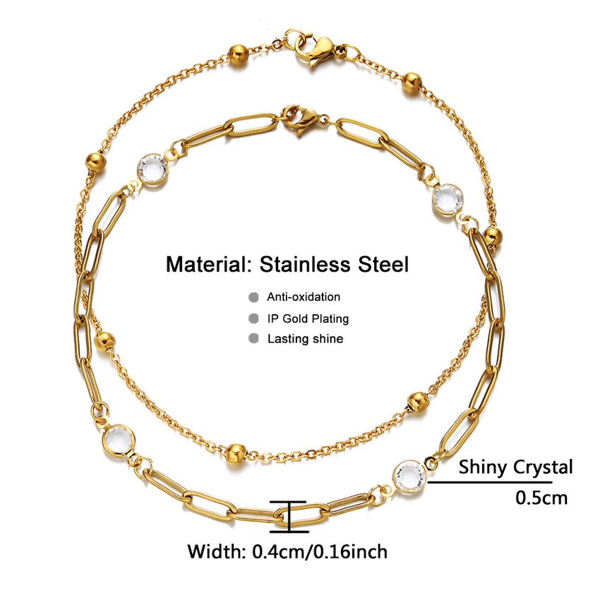 Stylish Beach Baita Stainless Steel Crystal Chain