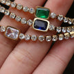 Tennis Zircon Light Luxury Emerald Stainless Steel Plated 18K Gold Necklace