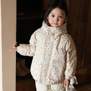 Children's Down Jacket Korean Floral Girl Cute Fashionable Baby Cold Protective Clothing Warm Coat