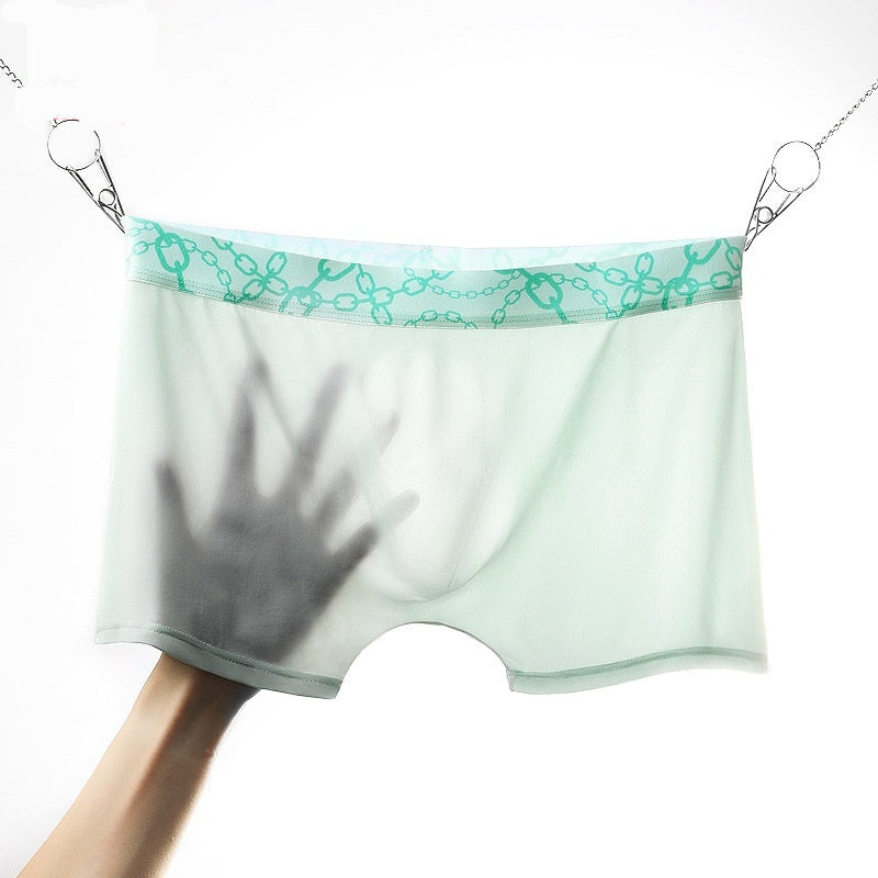 Men's Underwear Ice Silk Boxers Seamless Thin Boxers