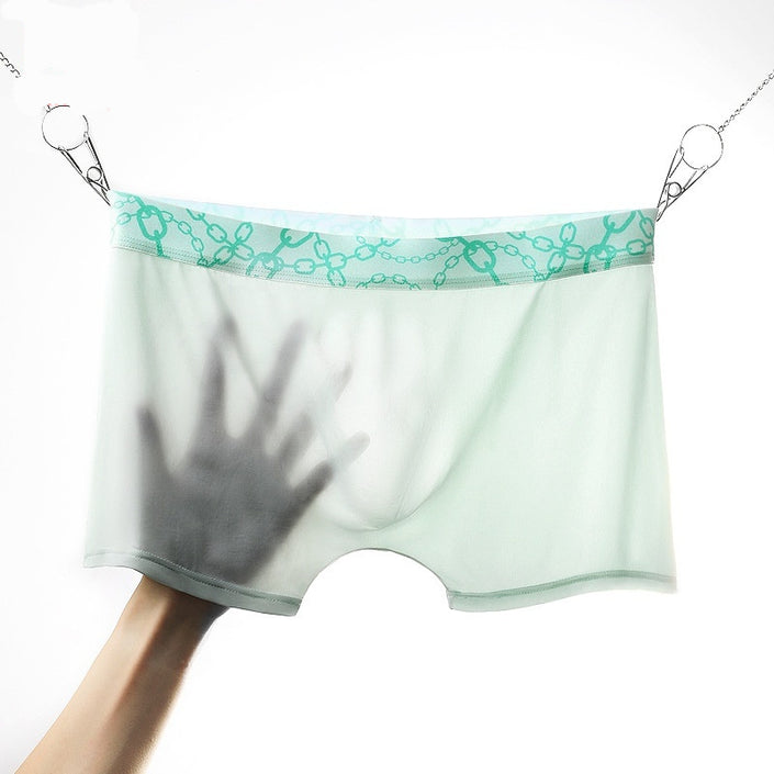 Men's Underwear Ice Silk Boxers Seamless Thin Boxers