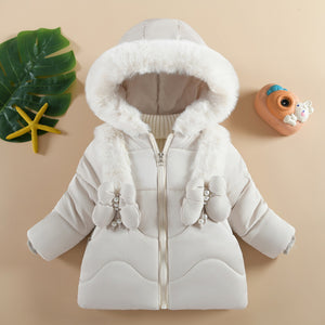 Children's Winter Coat For Girls Aged 1 To 6 Plus Velvet Thickening