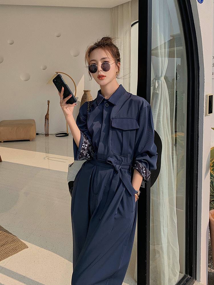 Work Clothes Jumpsuit Women's Fashion Western Style Drape Suit