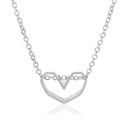 New Heart Shaped Stainless Steel Hollow Necklace For Men And Women Couples Jewelry