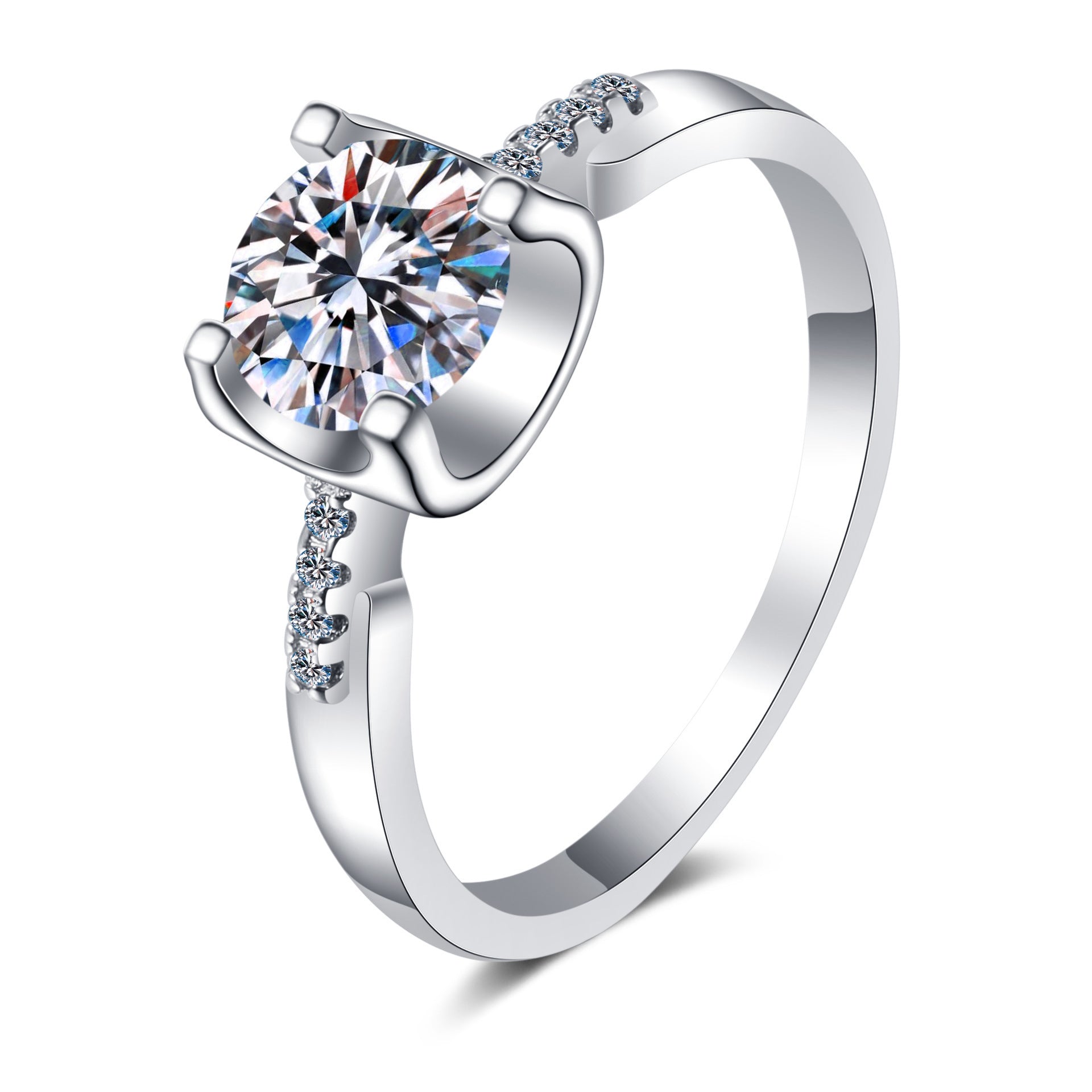 S925 Sterling Silver Cow Head Moissanite Ring Women