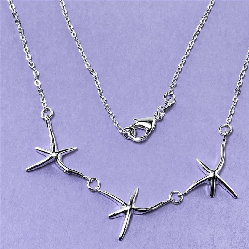 Women's Three Seastars Pendant Necklace