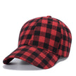 Black Red Check Peak Baseball Hat