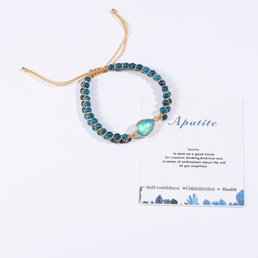Cross-border Natural Stone Bracelet Water Drop Shape Sapphire Couple Woven Bracelet