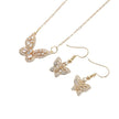 Entry Lux Copper Jewelry Micro Inlaid Zircon Butterfly Earrings Necklace Dress Accessories