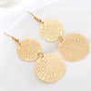 Womens Round Hollow Earrings Gold Filled Dangle Earrings Drop Earing Jewelry