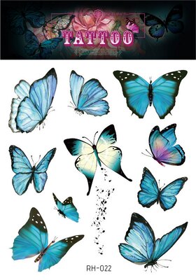 Waterproof Glitter Butterfly Tattoo Stick Gradient Tattoo