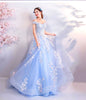 Blue Flowers Bride Wedding Toast Art Test Wedding Evening Dress