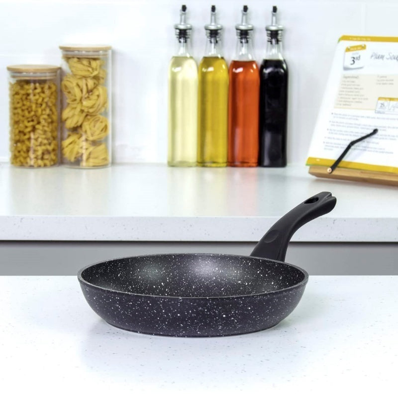 Non Stick Black Frying Pan Ceramic PTFE Coated For Gas Electric Induction