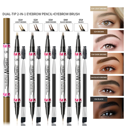 Distinct Look Sweat-proof Long Lasting Fadeless Two-fork Eyebrow Pencil