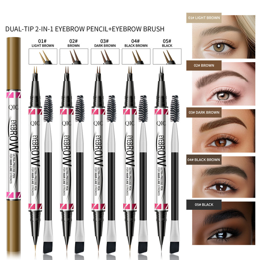 Distinct Look Sweat-proof Long Lasting Fadeless Two-fork Eyebrow Pencil