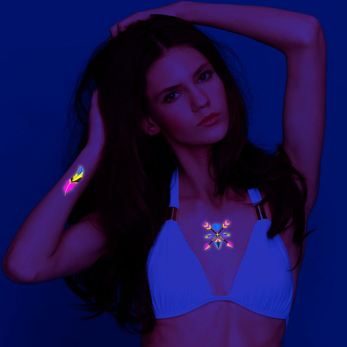 New Creative Fluorescent Bronzing Flower Arm Tattoo Stickers