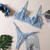 Lace Pattern Bow Wrapped Chest See-through Sexy Lingerie For Women