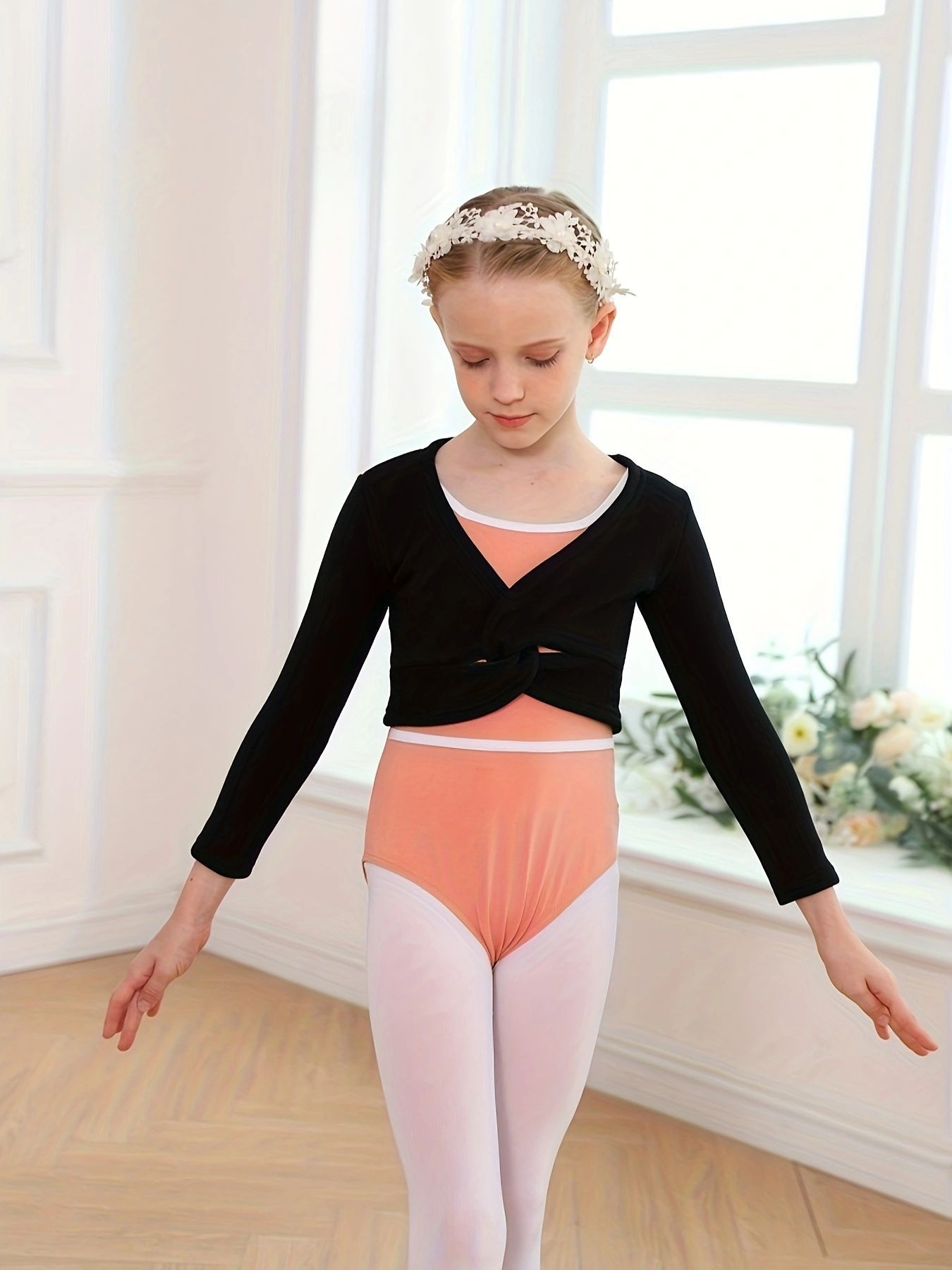 Children's Dance Clothing Long-sleeved Thickened Velvet Dance Shawl Coat Girl Dancing Vest Ballet Ballet Leotards For Women
