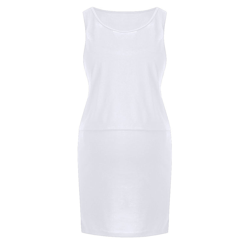 Sleeveless solid color maternity skirt