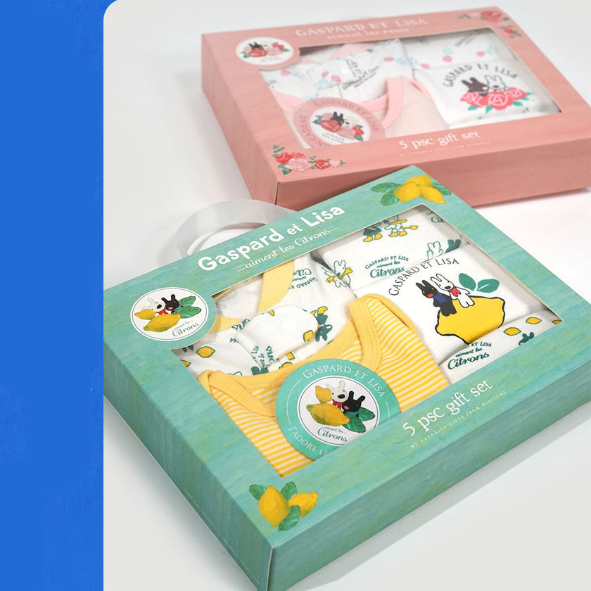 Newborn Five Piece Gift Long Sleeved Trousers Cartoon Soft And Comfortable Bodysuit