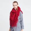 Fringed Plain Square Scarf