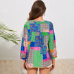 Printed Fashion Simple Loose Long Sleeves Chiffon Shirt