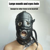 Leather Hood For Mask Removable Dildo Ball Gag B