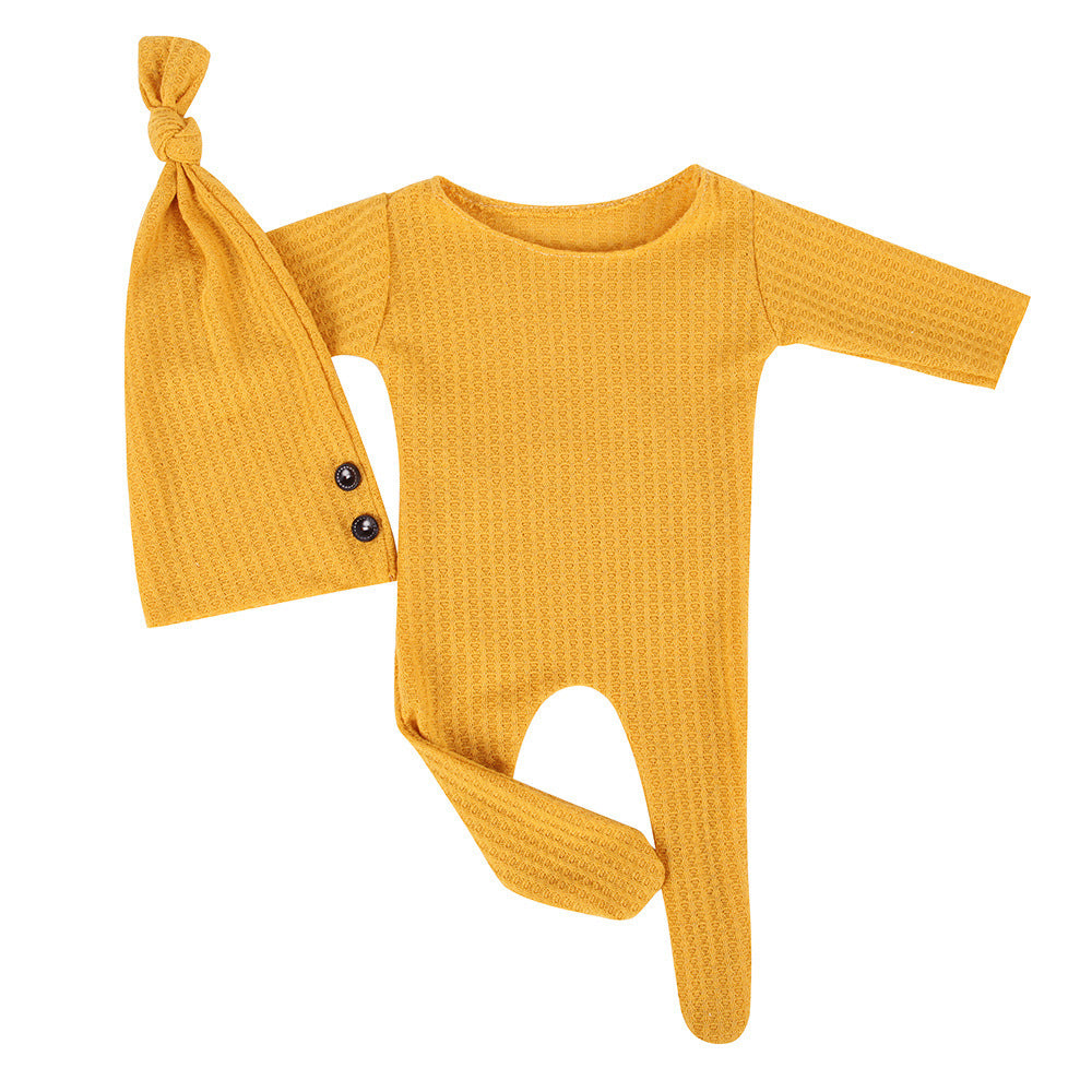 Newborn Baby Photography Props Full Sleeves Romper Outfits With Hat For Infant Toddler Studio