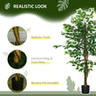 Artificial Ficus Tree, With Weighted Plant Pot - Green