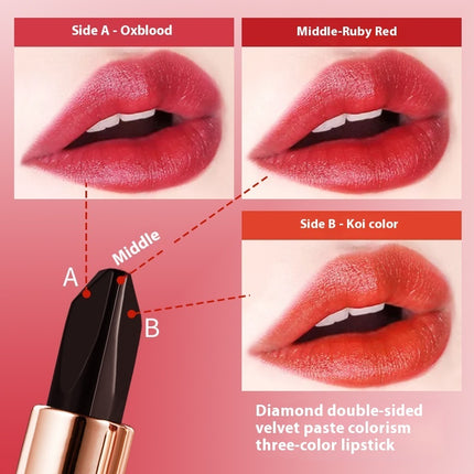 Nourishing Moisturizing Three-color Color-changing Lipstick
