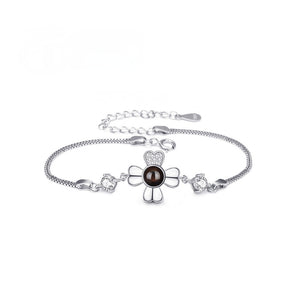 Sterling Silver Bracelet Language Photo Projection Minimalist Model