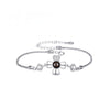 Sterling Silver Bracelet Language Photo Projection Minimalist Model