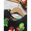 Toddler Kids Baby Girl Christmas Dress Outifts, Long Sleeves Cartoon Prints Party Dress With Heart Print Vest Coat Xmas Clothes Set